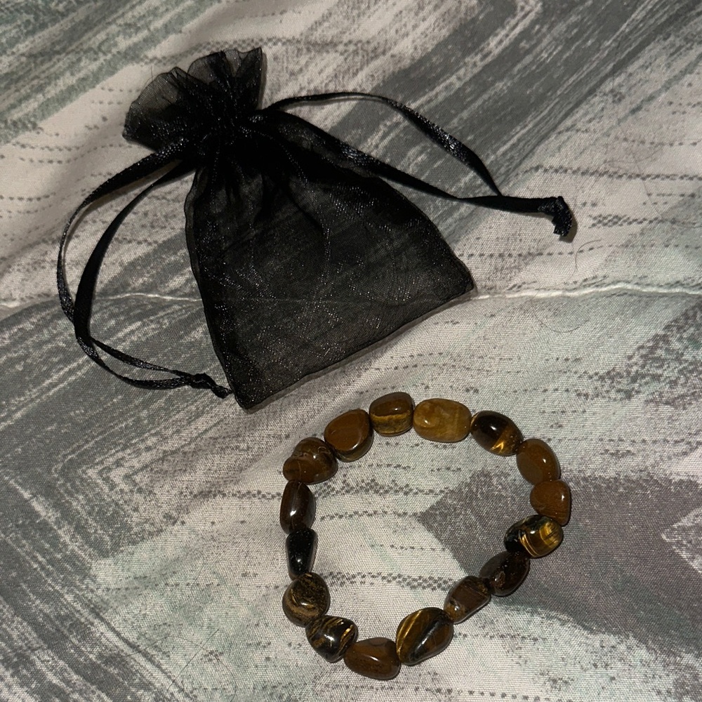 Tiger Eye Beaded Stretch Bracelet - Brown